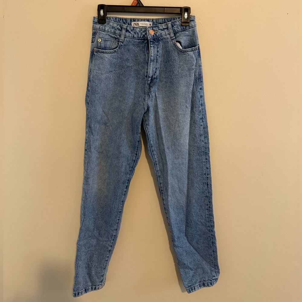 Zara Light Blue Straight Leg Jeans
